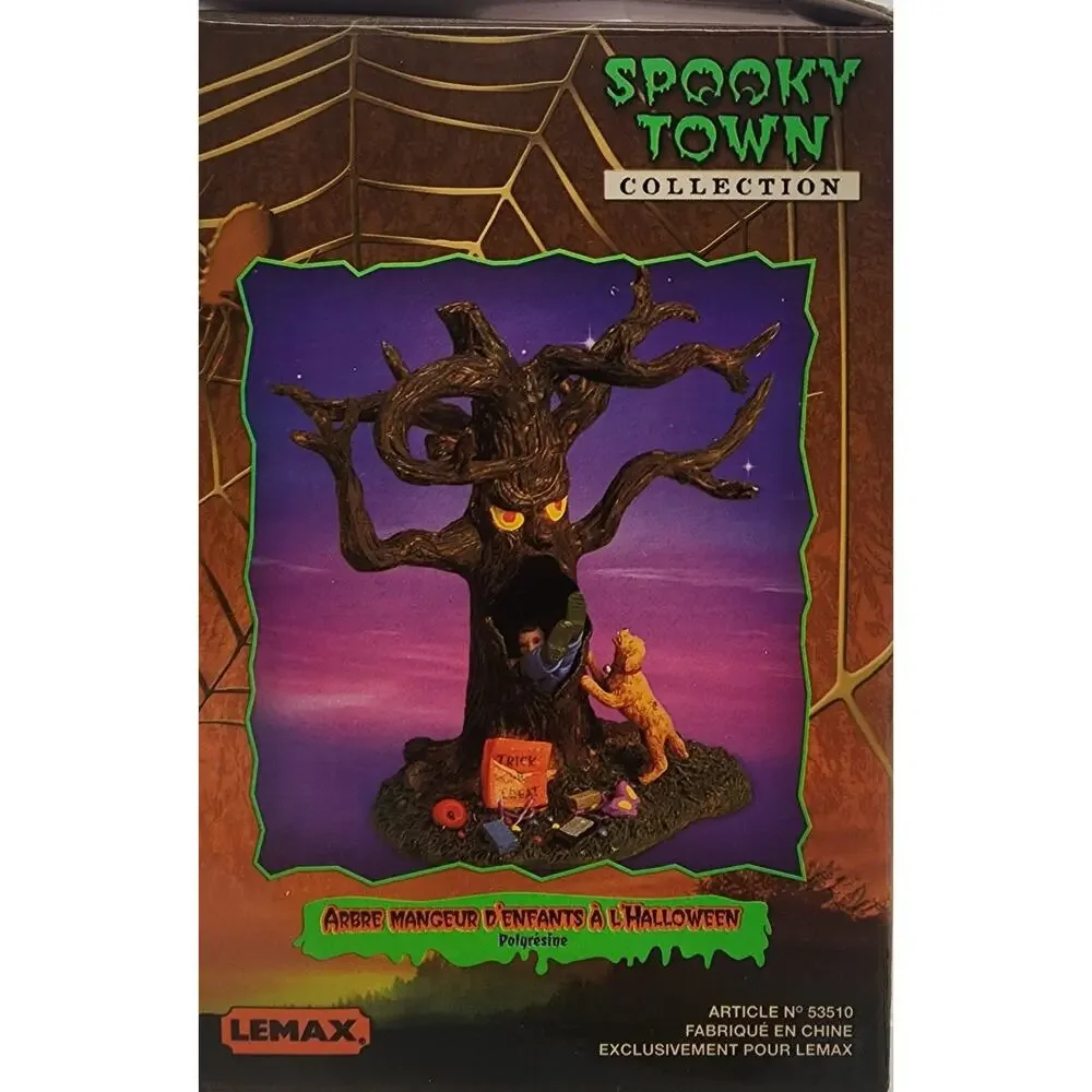 Lemax Spooky Town Halloween TRICK OR TREATER EATING TREE 53510 2005 NEW